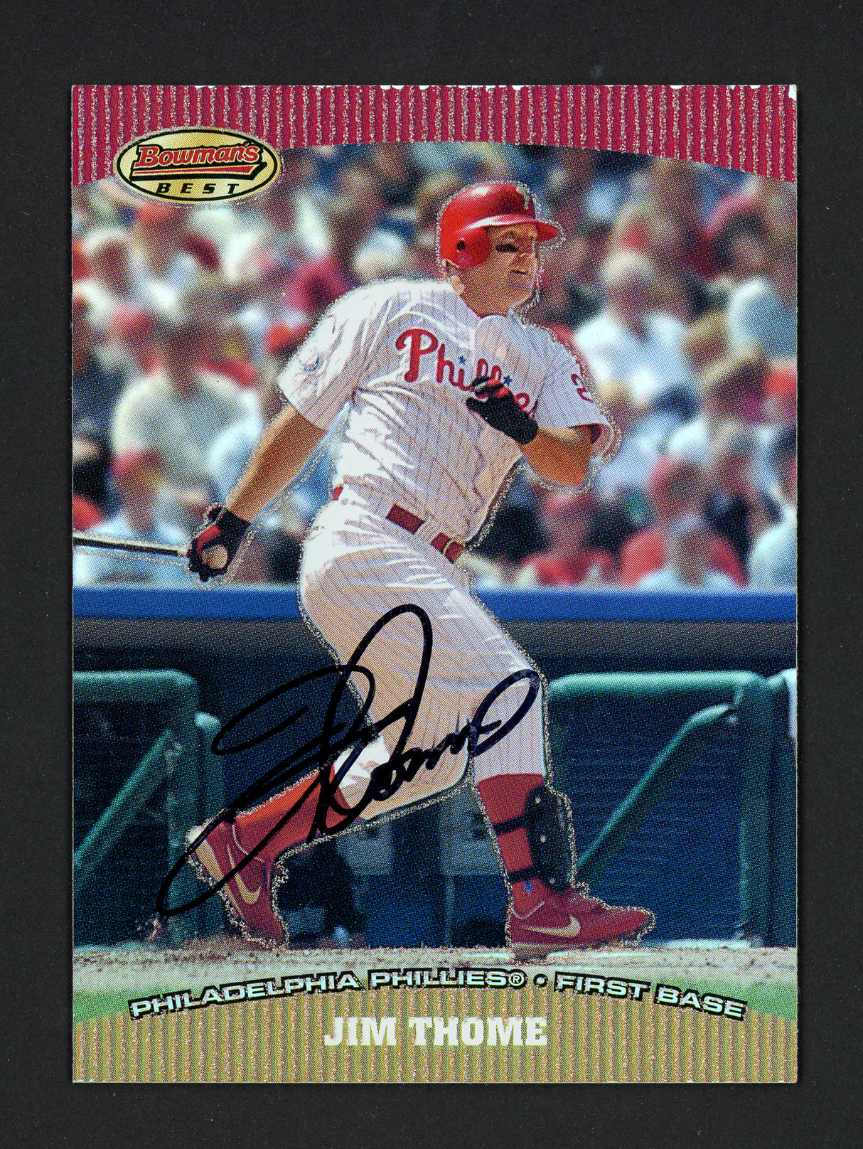 Jim Thome Autographed 2004 Bowman's Best Card #BB-JT Philadelphia Phillies SKU #160494
