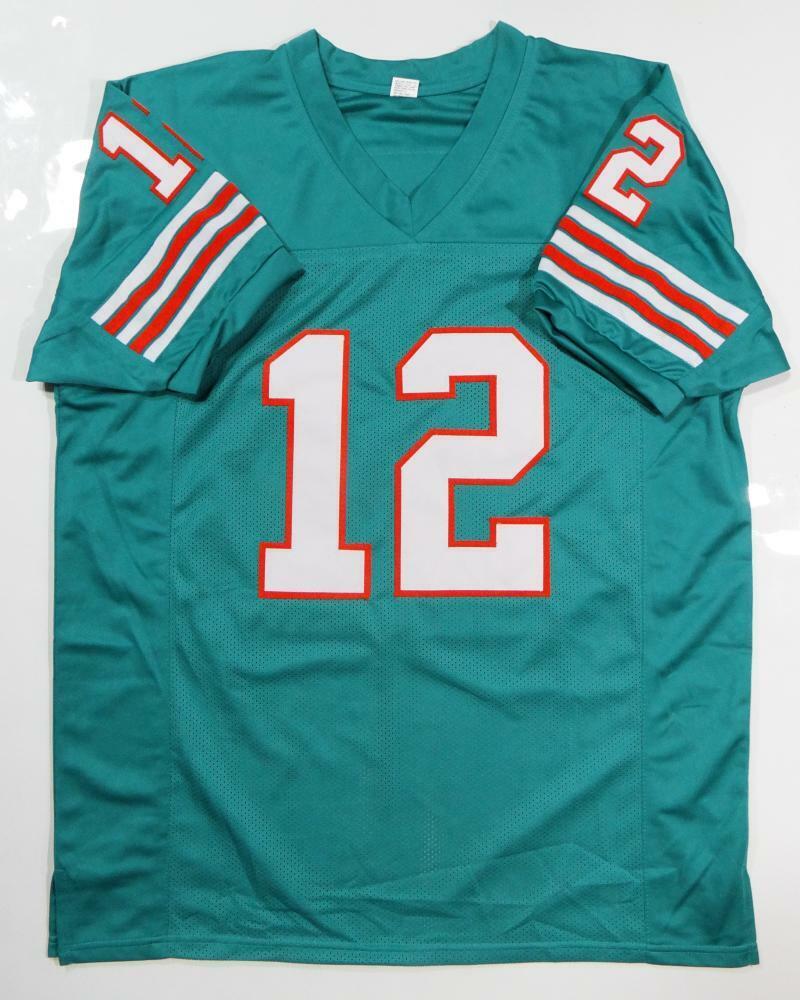 Bob Griese Autographed Teal Pro Style Jersey - JSA Witness Auth *2 Top