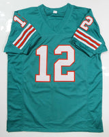 Bob Griese Autographed Teal Pro Style Jersey - JSA Witness Auth *2 Top