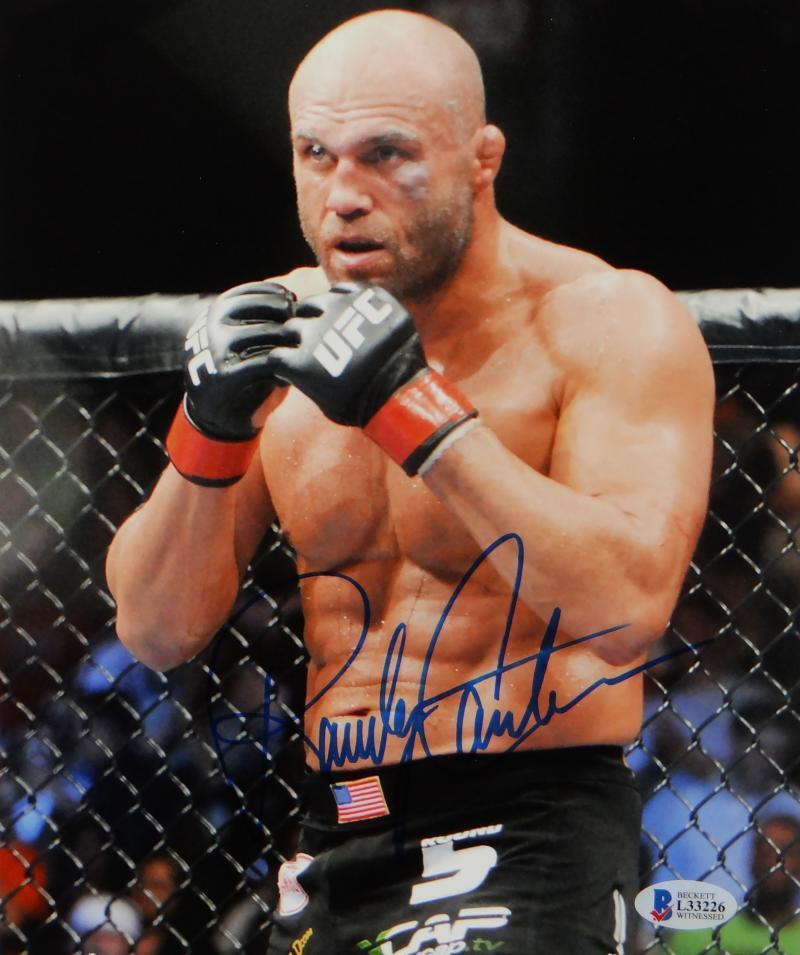 Randy Couture Autographed MMA 8x10 Photo In Ring- Beckett Auth *Blue