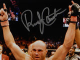 Randy Couture Autographed MMA 8x10 Photo With Belt- Beckett Auth *Silver
