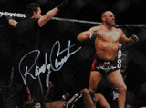 Randy Couture Signed MMA 8x10 Photo With Belt- Beckett Auth *Ref Facing Couture