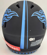 Derrick Henry Autographed Tennessee Titans Eclipse Black Full Size Authentic Speed Helmet Beckett BAS QR Stock #196808