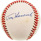 Tommy Henrich Autographed Official AL Baseball New York Yankees Beckett BAS #F26962