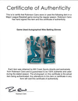 Robinson Cano Autographed Seattle Mariners Game Used Nike Batting Gloves With Signed Certificate SKU #138702