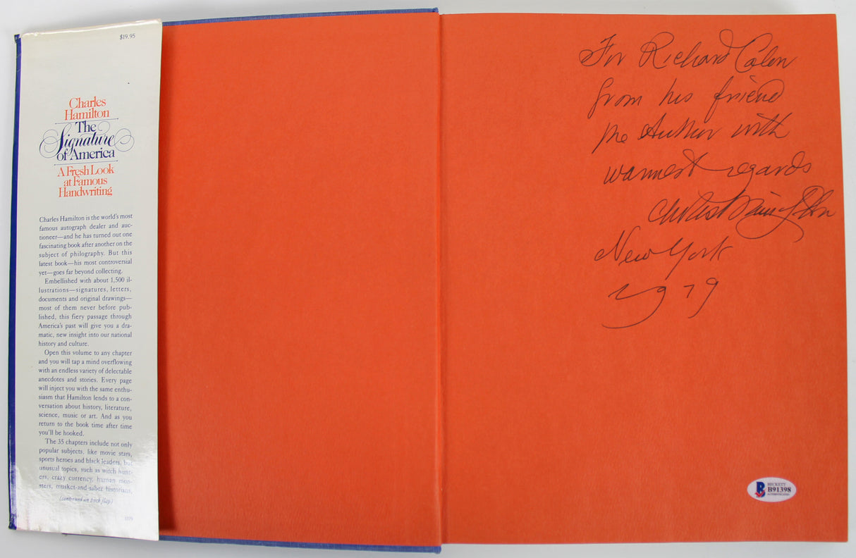 Charles Hamilton Signed The Signature Of America First Edition Book BAS #B91398