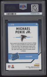 2024 Donruss Optic Michael Penix Jr Pink #279 Red Auto PSA 10 GEM MT AUTO 10 RC