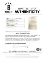 Thomas Edison Authentic Signed Handwritten Letter Auto Graded 10! BAS #AC60869
