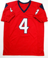 Deshaun Watson Autographed Red Pro Style Jersey- JSA W Authenticated