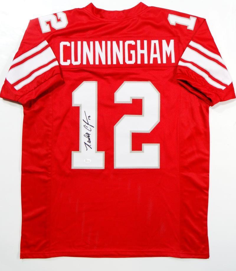Randall Cunningham Autographed Red College Style Jersey- JSA W Authenticated *1