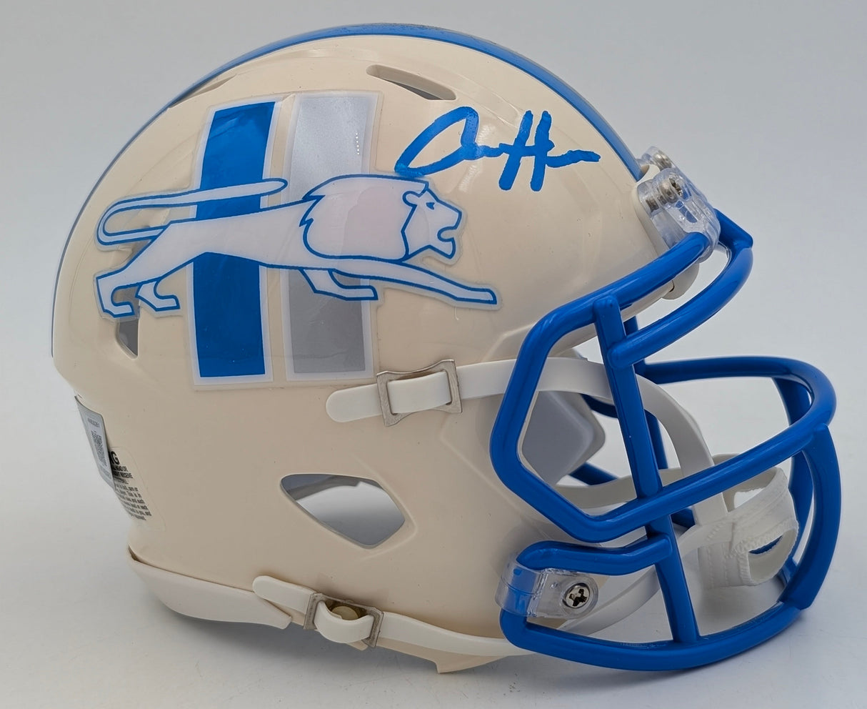 Aidan Hutchinson Signed Detroit Lions Retro Series Mini Football Helmet - Beckett
