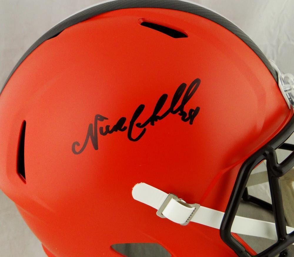 Nick Chubb Autographed Cleveland Browns F/S Speed Helmet- JSA W Auth *Black