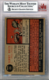 Sammy White Autographed 1962 Topps Card #494 Philadelphia Phillies Beckett BAS #9771153