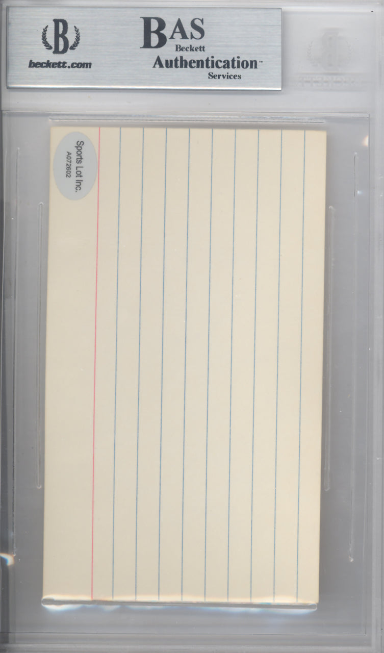 Dick "Turk" Farrell Autographed 3x5 Index Card Philadelphia Phillies Beckett BAS #9889384