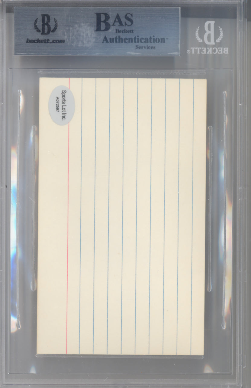 Dick "Turk" Farrell Autographed 3x5 Index Card Philadelphia Phillies Beckett BAS #9889385