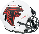 Kyle Pitts Autographed Atlanta Falcons Lunar Eclipse White Full Size Authentic Speed Helmet "Dirty Bird" Beckett BAS QR Stock #197063