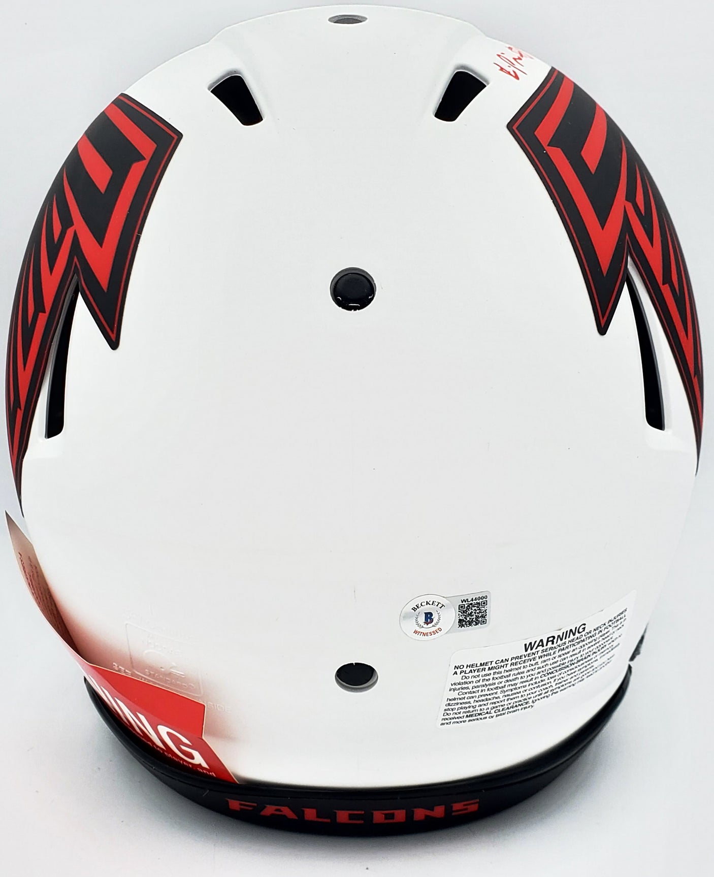 Kyle Pitts Autographed Atlanta Falcons Lunar Eclipse White Full Size Authentic Speed Helmet "Dirty Bird" Beckett BAS QR Stock #197063