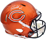 Justin Fields Autographed Chicago Bears Flash Orange Full Size Authentic Speed Helmet Beckett BAS QR Stock #197094