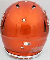 Justin Fields Autographed Chicago Bears Flash Orange Full Size Authentic Speed Helmet Beckett BAS QR Stock #197094