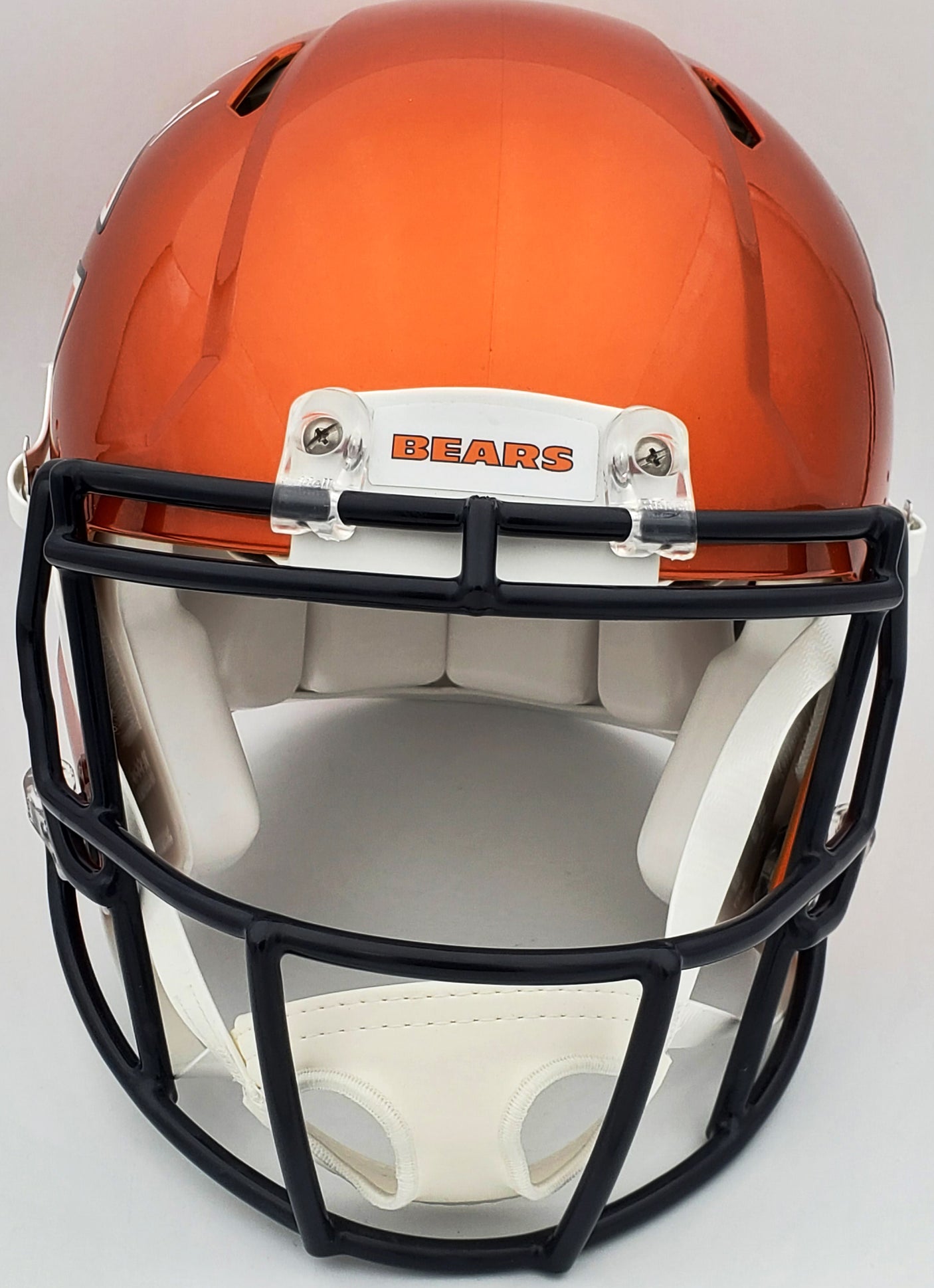 Justin Fields Autographed Chicago Bears Flash Orange Full Size Authentic Speed Helmet Beckett BAS QR Stock #197094