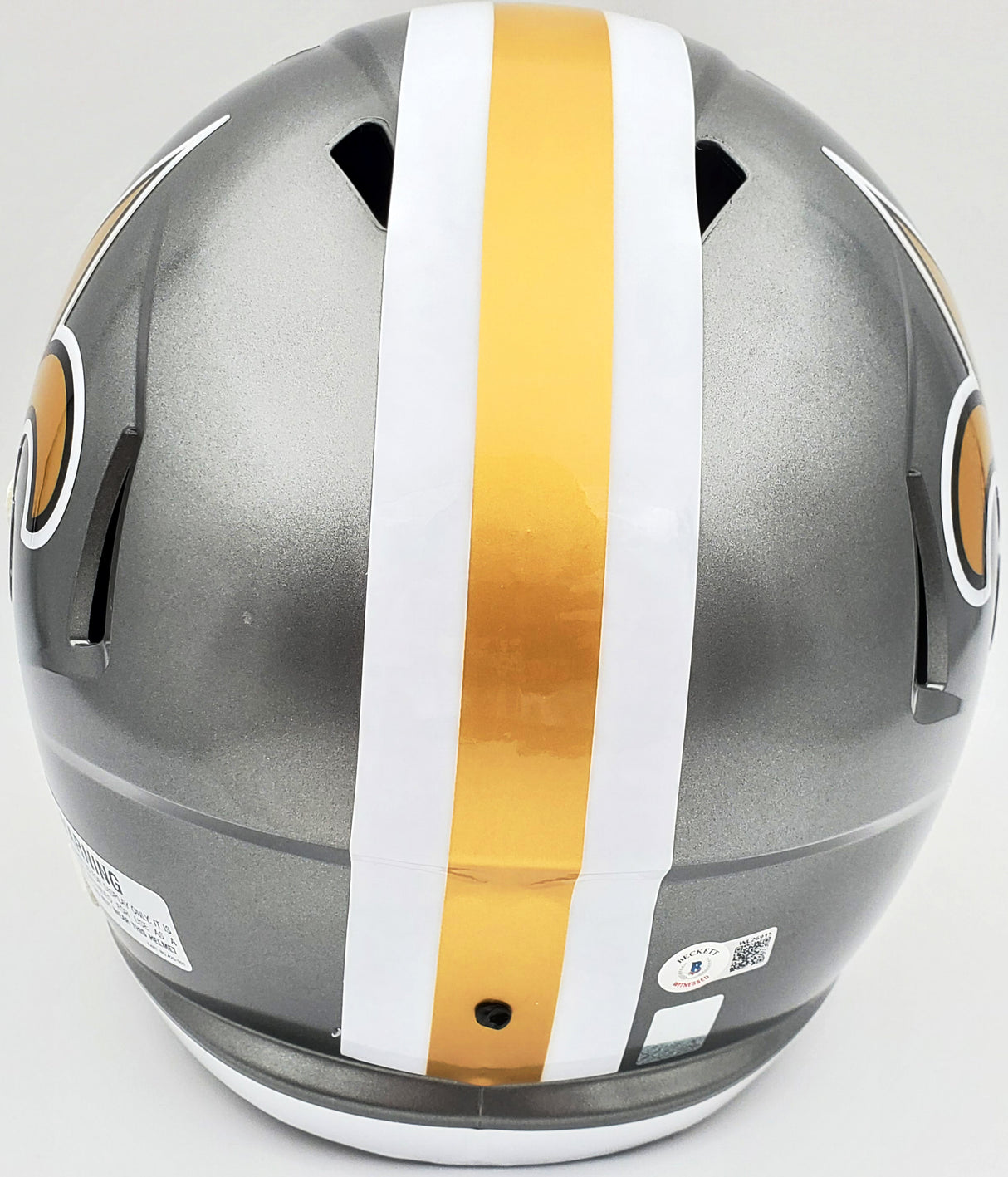 Drew Brees Autographed New Orleans Saints Flash Silver Full Size Replica Speed Helmet "SB XLIV MVP" Beckett BAS QR Stock #197105