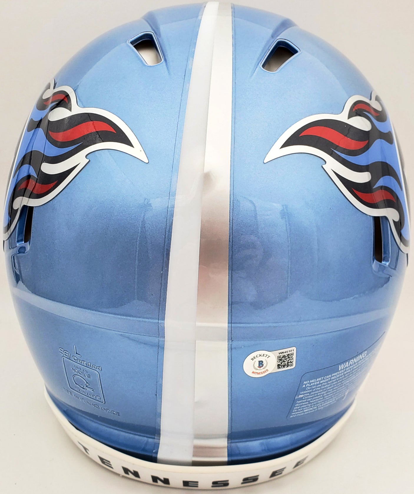 Ryan Tannehill Autographed Tennessee Titans Flash Blue Full Size Authentic Speed Helmet Beckett BAS QR Stock #197141