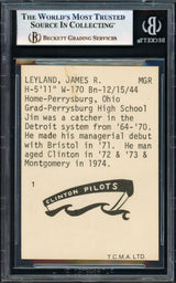 Jim Leyland Autographed 1975 TCMA Rookie Card #1 Clinton Pilots Beckett BAS #17069654