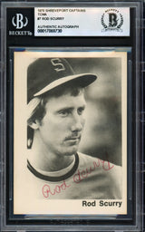 Rod Scurry Autographed 1976 TCMA Rookie Card #7 Shreveport Captains Beckett BAS #17069730
