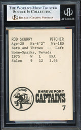 Rod Scurry Autographed 1976 TCMA Rookie Card #7 Shreveport Captains Beckett BAS #17069730