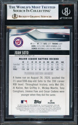 Juan Soto Autographed 2021 Bowman Platinum Card #73 New York Mets Beckett BAS #17069733
