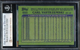Carl Yastrzemski Autographed 1982 Topps Card #650 Boston Red Sox Beckett BAS #17070149