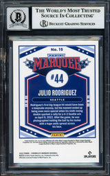 Julio Rodriguez Autographed 2022 Panini Marquee Rookie Card #15 Seattle Mariners Auto Grade Gem Mint 10 Beckett BAS #17037778