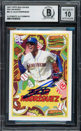 Julio Rodriguez Autographed 2023 Topps Big League Card #BL-12 Seattle Mariners Auto Grade Gem Mint 10 Beckett BAS #17039322