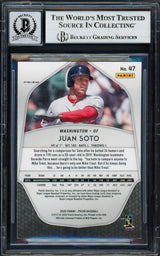 Juan Soto Autographed 2020 Panini Prizm Carolina Blue Card #47 New York Yankees Auto Grade Gem Mint 10 Beckett BAS #17039191