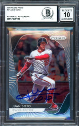 Juan Soto Autographed 2020 Panini Prizm Card #47 New York Mets Auto Grade Gem Mint 10 Beckett BAS #17039193