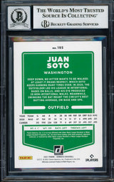 Juan Soto Autographed 2021 Donruss Card #195 New York Mets Auto Grade Gem Mint 10 Beckett BAS #17039257