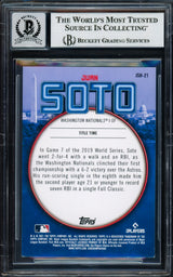 Juan Soto Autographed 2021 Topps Highlights Card #JSH21 New York Mets Auto Grade Gem Mint 10 Beckett BAS #17039253