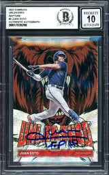 Juan Soto Autographed 2022 Donruss Unleashed Card #UL8 New York Mets Auto Grade Gem Mint 10 Beckett BAS #17039298