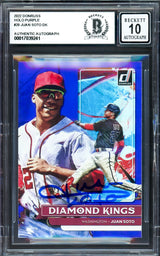 Juan Soto Autographed 2022 Donruss Purple Diamond Kings Card #20 New York Mets Auto Grade Gem Mint 10 Beckett BAS #17039241