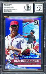 Juan Soto Autographed 2022 Donruss Purple Diamond Kings Card #20 New York Mets Auto Grade Gem Mint 10 Beckett BAS #17039241