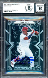 Juan Soto Autographed 2022 Panini Obsidian Card #32 New York Mets Auto Grade Gem Mint 10 Beckett BAS #17039238