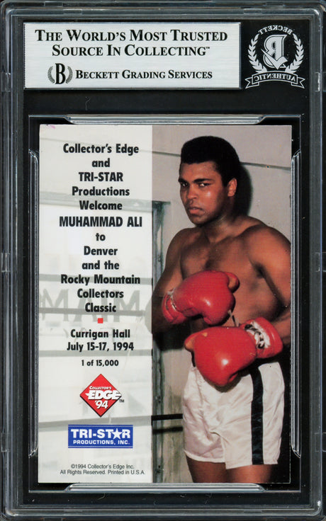 Muhammad Ali Autographed 1994 Collectors Edge Card Beckett BAS #16857507
