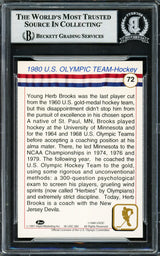 Herb Brooks Autographed 1991 Impel Card #72 1980 Team USA Beckett BAS Stock #234384