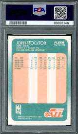 John Stockton Autographed 1988 Fleer Rookie Card #115 Utah Jazz PSA 9 Auto Grade Gem Mint 10 PSA/DNA #89895146