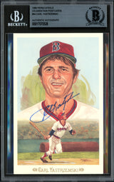 Carl Yastrzemski Autographed 1989 Perez Steele Celebration Postcard #44 Boston Red Sox #3050/10000 Beckett BAS #17070528