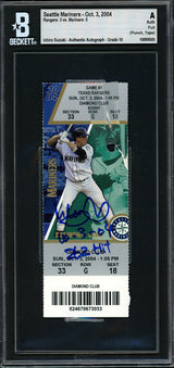 Ichiro Suzuki Autographed October 3rd, 2004 Ticket Seattle Mariners Auto Grade Gem Mint 10 "10-3-04 262 Hit" MLB Record Beckett BAS #16899500