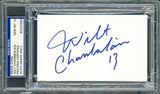 Wilt Chamberlain Autographed 3x5 Index Card Los Angeles Lakers Auto Grade Gem Mint 10 PSA/DNA #83037660