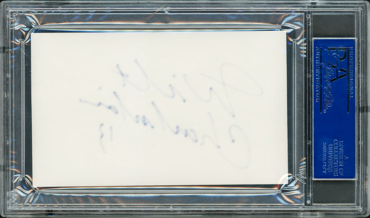 Wilt Chamberlain Autographed 3x5 Index Card Los Angeles Lakers Auto Grade Gem Mint 10 PSA/DNA #83037673