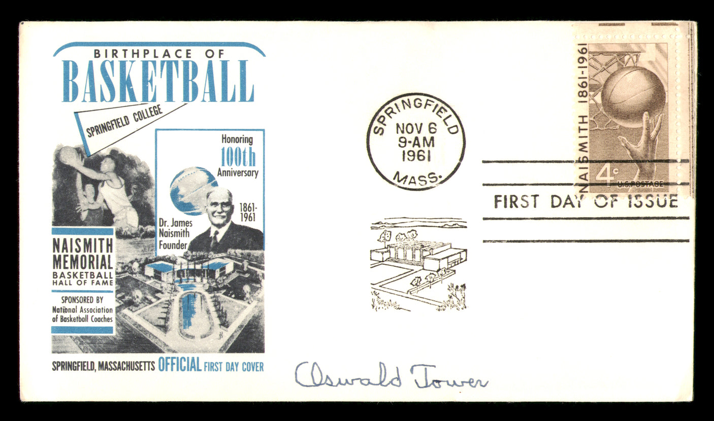 Oswald Tower Autographed 1961 First Day Cover NBA Administrator SKU #234874