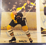 Bobby Orr, Phil Esposito & Johnny Bucyk Autographed 8x10 Magazine Page Photo Boston Bruins Beckett BAS #17070770